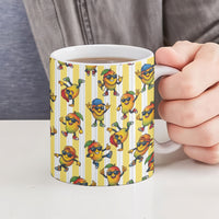 Funny Hawaii Mango Hip Hop Cartoon Ceramic Mug Summer Beach Party