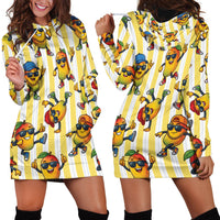 Funny Hawaii Mango Hip Hop Cartoon Hoodie Dress Summer Beach Party