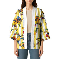 Funny Hawaii Mango Hip Hop Cartoon Kimono Summer Beach Party