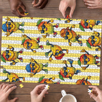 Funny Hawaii Mango Hip Hop Cartoon Puzzle Summer Beach Party