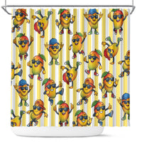 Funny Hawaii Mango Hip Hop Cartoon Shower Curtain Summer Beach Party