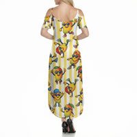 Funny Hawaii Mango Hip Hop Cartoon Summer Maxi Dress Summer Beach Party