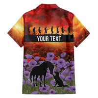 Personalised ANZAC Day Family Matching Long Sleeve Bodycon Dress and Hawaiian Shirt Remembering the Animals of War LT19 - Polynesian Pride