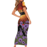 Personalised ANZAC Day Family Matching Short Sleeve Bodycon Dress and Hawaiian Shirt Remembering the Animals of War LT19 - Polynesian Pride