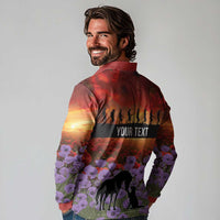 Personalised ANZAC Day Long Sleeve Polo Shirt Remembering the Animals of War