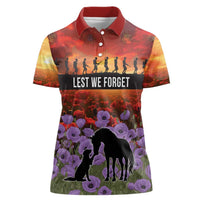 Personalised ANZAC Day Women Polo Shirt Remembering the Animals of War