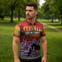 Personalised ANZAC Day Zipper Polo Shirt Remembering the Animals of War