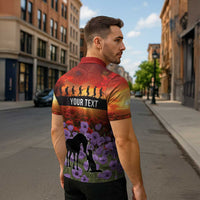 Personalised ANZAC Day Zipper Polo Shirt Remembering the Animals of War