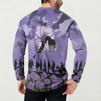 ANZAC Day Button Sweatshirt Lest We Forget the Animals Too