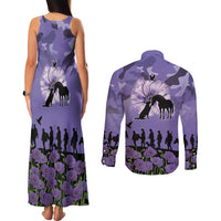 ANZAC Day Couples Matching Tank Maxi Dress and Long Sleeve Button Shirt Lest We Forget the Animals Too