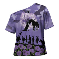 ANZAC Day Cross Shoulder Shirt Lest We Forget the Animals Too