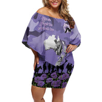 ANZAC Day Family Matching Off Shoulder Short Dress and Hawaiian Shirt Lest We Forget the Animals Too