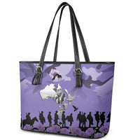 ANZAC Day Leather Tote Bag Lest We Forget the Animals Too