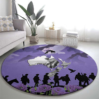 ANZAC Day Round Carpet Lest We Forget the Animals Too