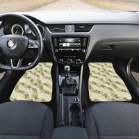 Hawaiian Pikake Maile Lei Car Mats Tiare Hibiscus Kalo Palapalai Leaf Beige