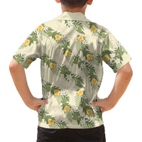 Hawaiian Pikake Maile Lei Family Matching Tank Maxi Dress and Hawaiian Shirt Tiare Hibiscus Kalo Palapalai Leaf Beige LT19 - Polynesian Pride