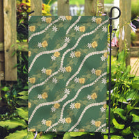 Hawaiian Pikake Maile Lei Garden Flag Tiare Hibiscus Kalo Palapalai Leaf Green LT19 Garden Flag Green - Polynesian Pride
