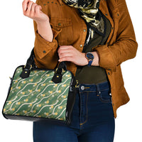 Hawaiian Pikake Maile Lei Shoulder Handbag Tiare Hibiscus Kalo Palapalai Leaf Green