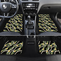 Hawaiian Pikake Maile Lei Car Mats Tiare Hibiscus Kalo Palapalai Leaf Black