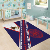 American Samoa Flag Day Area Rug Polynesian Tribal Tattoo Eagle Art