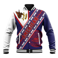 American Samoa Flag Day Baseball Jacket Polynesian Tribal Tattoo Eagle Art