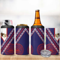 American Samoa Flag Day 4 in 1 Can Cooler Tumbler Polynesian Tribal Tattoo Eagle Art