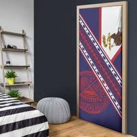 American Samoa Flag Day Door Cover Polynesian Tribal Tattoo Eagle Art