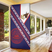 American Samoa Flag Day Door Cover Polynesian Tribal Tattoo Eagle Art