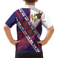 American Samoa Flag Day Family Matching Summer Maxi Dress and Hawaiian Shirt Polynesian Tribal Tattoo Eagle Art