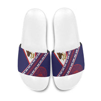 American Samoa Flag Day Slide Sandals Polynesian Tribal Tattoo Eagle Art