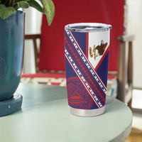 American Samoa Flag Day Tumbler Cup Polynesian Tribal Tattoo Eagle Art