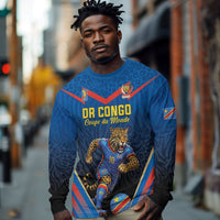 Custom World Football 2026 DR Congo Long Sleeve Shirt Les Leopards Coupe du Monde Glory