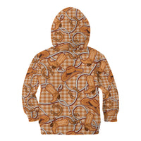 Brown Hawaii Palaka Cowboy Kid Hoodie Hawaiian Paniolo Festival Spirit LT19 - Polynesian Pride
