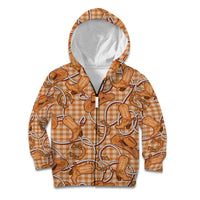 Brown Hawaii Palaka Cowboy Kid Hoodie Hawaiian Paniolo Festival Spirit LT19 Zip Hoodie Brown - Polynesian Pride
