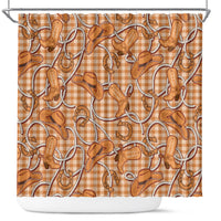 Brown Hawaii Palaka Cowboy Shower Curtain Hawaiian Paniolo Festival Spirit LT19 Brown - Polynesian Pride