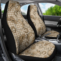 Beige Hawaii Palaka Cowboy Car Seat Cover Hawaiian Paniolo Festival Spirit LT19 - Polynesian Pride