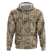Beige Hawaii Palaka Cowboy Hoodie Hawaiian Paniolo Festival Spirit LT19 Pullover Hoodie Beige - Polynesian Pride