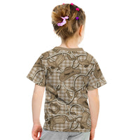 Beige Hawaii Palaka Cowboy Kid T Shirt Hawaiian Paniolo Festival Spirit LT19 - Polynesian Pride