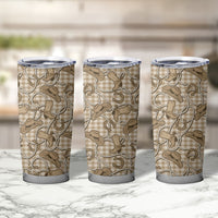 Beige Hawaii Palaka Cowboy Tumbler Cup Hawaiian Paniolo Festival Spirit LT19 - Polynesian Pride