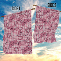 Pink Hawaii Palaka Cowboy Garden Flag Hawaiian Paniolo Festival Spirit LT19 - Polynesian Pride