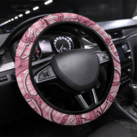 Pink Hawaii Palaka Cowboy Steering Wheel Cover Hawaiian Paniolo Festival Spirit LT19 Universal Fit Pink - Polynesian Pride