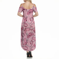 Pink Hawaii Palaka Cowboy Summer Maxi Dress Hawaiian Paniolo Festival Spirit LT19 - Polynesian Pride