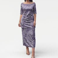 Purple Hawaii Palaka Cowboy Puletasi Hawaiian Paniolo Festival Spirit LT19 Long Dress Purple - Polynesian Pride
