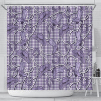 Purple Hawaii Palaka Cowboy Shower Curtain Hawaiian Paniolo Festival Spirit LT19 - Polynesian Pride