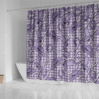 Purple Hawaii Palaka Cowboy Shower Curtain Hawaiian Paniolo Festival Spirit LT19 - Polynesian Pride