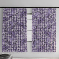 Purple Hawaii Palaka Cowboy Window Curtain Hawaiian Paniolo Festival Spirit LT19 With Hooks Purple - Polynesian Pride