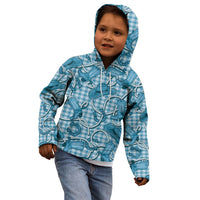 Blue Hawaii Palaka Cowboy Kid Hoodie Hawaiian Paniolo Festival Spirit LT19 - Polynesian Pride