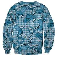Blue Hawaii Palaka Cowboy Sweatshirt Hawaiian Paniolo Festival Spirit LT19 - Polynesian Pride