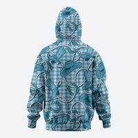 Blue Hawaii Palaka Cowboy Zip Hoodie Hawaiian Paniolo Festival Spirit LT19 - Polynesian Pride
