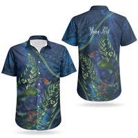 New Zealand Takahe Personalised Couples Matching Long Sleeve Bodycon Dress and Hawaiian Shirt Silver Fern Galaxy Polynesian Pattern LT22 - Polynesian Pride